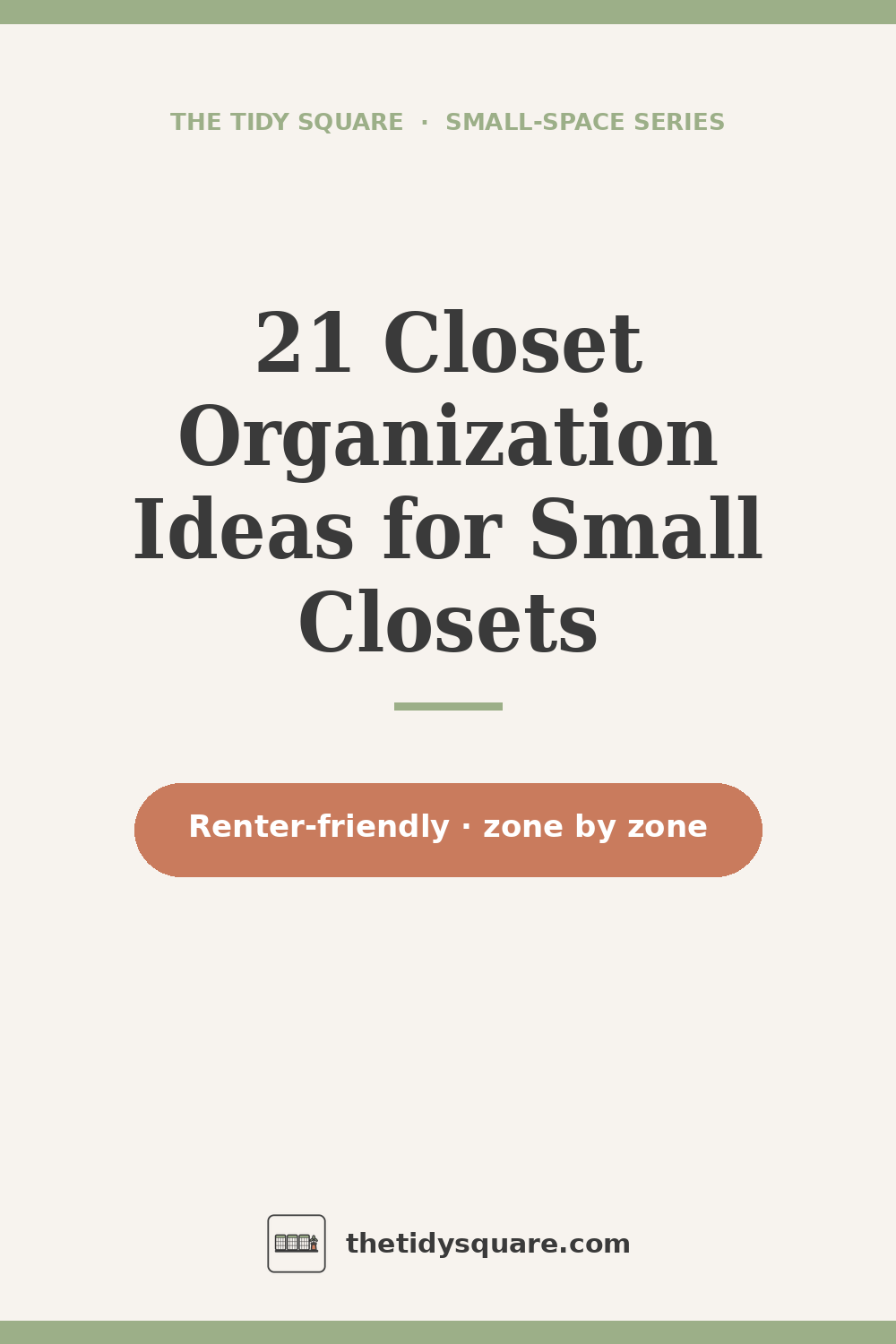 21 Closet Organization Ideas for Small Closets — double your hanging space, renter-friendly, via The Tidy Square