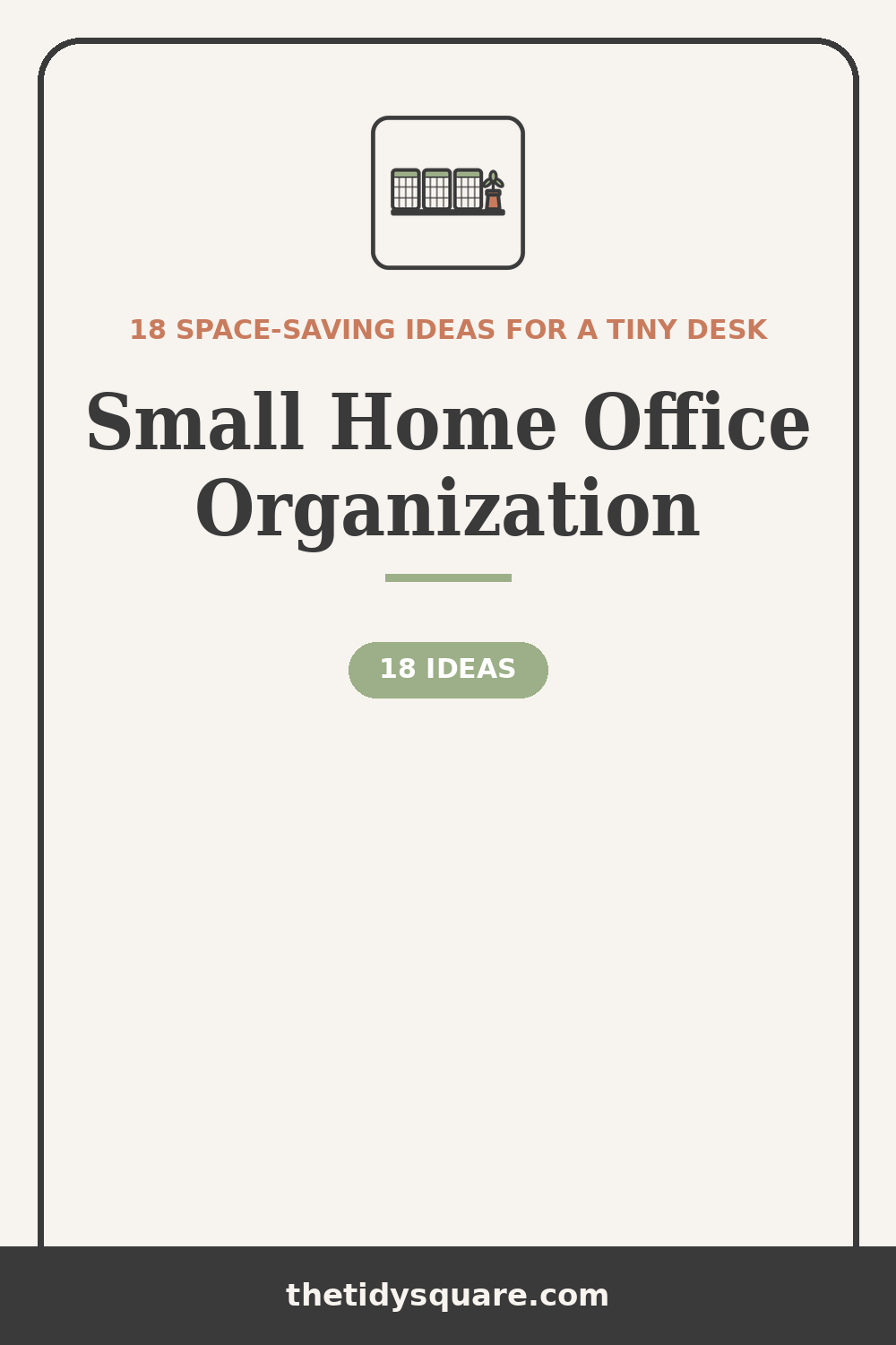Small home office organization ideas for a tiny desk — via The Tidy Square